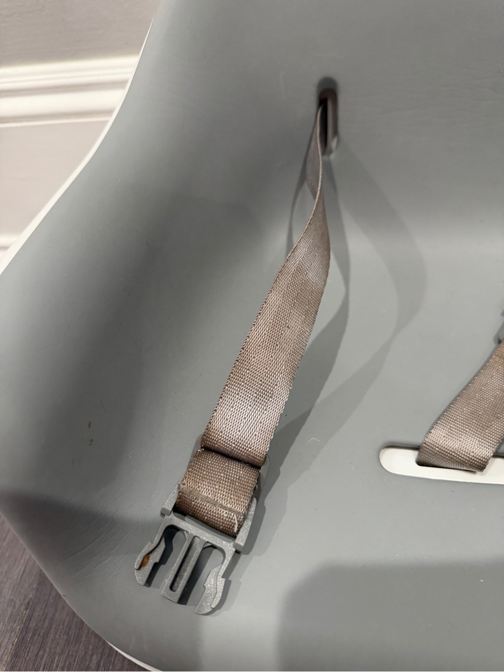 Oxo Gray White Toddler Booster Seat with Safety Straps for Meal Time Eating Food - Picture 2 of 11